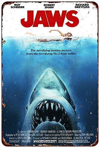 Wine Tag Label - Tin Sign 1975 Jaws Movie Vintage