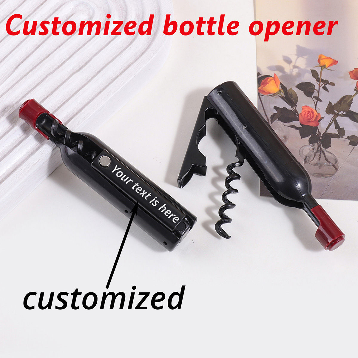 Custom Text Wine Opener Person - Wine Beer Name review and price